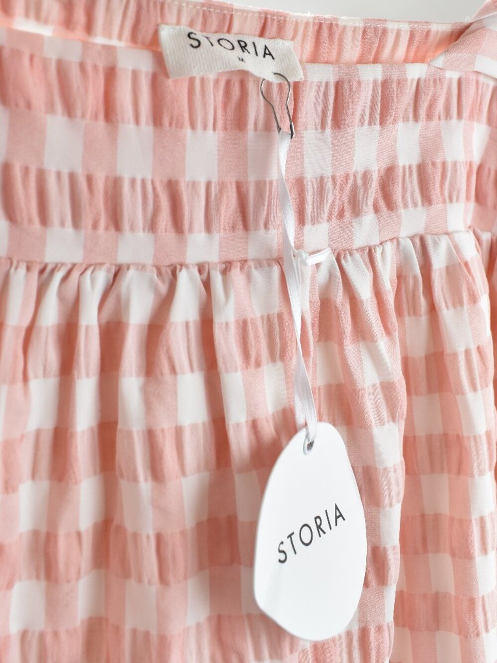 Storia Pink Gingham Babydoll Mini Dress NEW - M - Picture 9 of 10